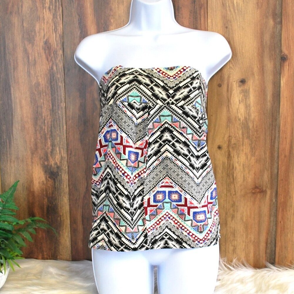 Charlotte Russe Multi Color Stretch Tube Top Sleeveless L  NWT